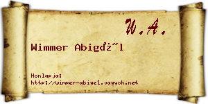Wimmer Abigél névjegykártya